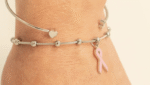 8K Gold PVD Stainless Steel Cancer Ribbon Charm - Image 2