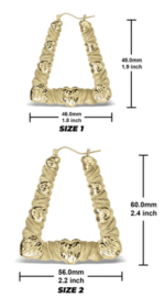 10k Gold Heart Twisted Square Hoop Earrings - Image 2