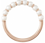 14K Yellow/rose/white/Cultured White Freshwater Pearl Ring - Image 2