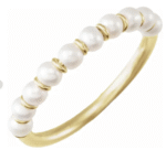 14K Yellow/rose/white/Cultured White Freshwater Pearl Ring - Image 3