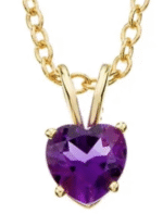 14K Yellow 6 mm Natural Amethyst Heart 18" Necklace