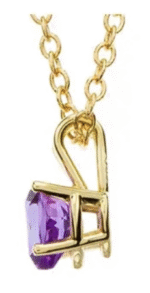 14K Yellow 6 mm Natural Amethyst Heart 18" Necklace - Image 2