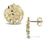 10k Gold Round Nugget Stud Earrings