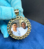 10k Gold Memorial Round Pendant Necklace | 3 sizes - Image 3