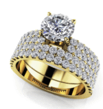 14K 2.05 ct Sea Of Diamonds Bridal Set | white or yellow - Image 2