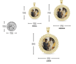 10k Gold Memorial Picture Classic Rolex Round Pendant | multiple sizes