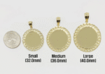 10k Gold Memorial Round Pendant Necklace | 3 sizes  - Image 3