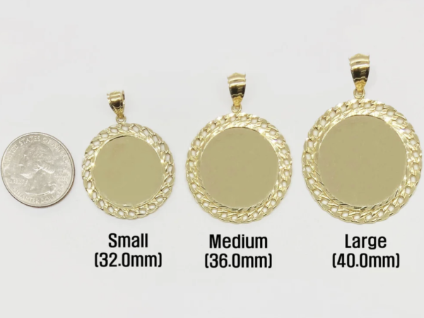 10k Gold Memorial Round Pendant Necklace | 3 sizes 