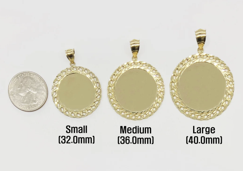 10k Gold Memorial Round Pendant Necklace | 3 sizes