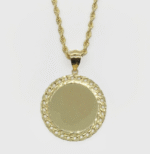 10k Gold Memorial Round Pendant Necklace | 3 sizes - Image 4