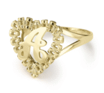 10k Gold  Rollie Initial Heart Initial Ring |A-Z - Image 2