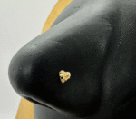 14k Gold Nugget Heart Stud Nose Ring