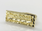 10k Gold Last Supper Jesus Square Rectangle Diamond Cut Band