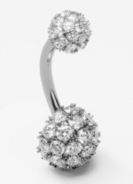 14k double VS Diamond navel piercing
