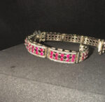 10K Gold URN VS diamonds W/ Natural Rubies bracelet - Image 3