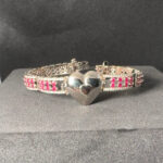 10K Gold URN VS diamonds W/ Natural Rubies bracelet