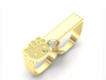 10K Gold Two-Finger Custom Engraved Ring | Any design available
