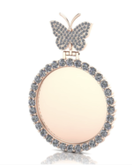 10K Gold VS Diamond  Picture pendant W/ Butterfly bail | Chain included - Image 3