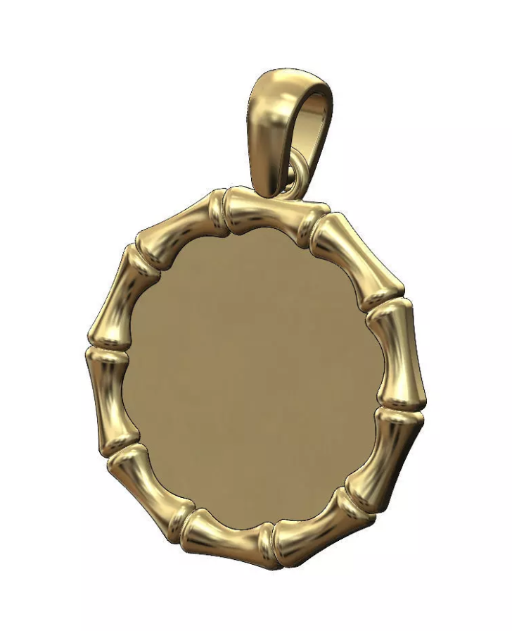 10K Gold Bamboo Picture pendant - Image 3