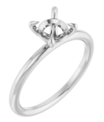 14K / 18K | White/yellow /rose 6.5 mm Round Solitaire Engagement Ring Mounting - Image 3