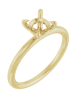 14K / 18K | White/yellow /rose 6.5 mm Round Solitaire Engagement Ring Mounting