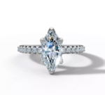 1ct 14k gold VVS Solitaire Marquise Engagement Ring Tulip Head 6 Claws - Image 5