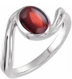 14K Yellow OR white Natural Garnet Cabochon Ring - Image 6