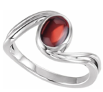 14K Yellow OR white Natural Garnet Cabochon Ring