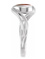 14K Yellow OR white Natural Garnet Cabochon Ring - Image 4