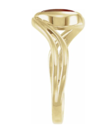 14K Yellow OR white Natural Garnet Cabochon Ring - Image 2