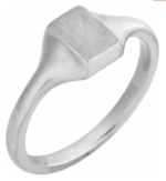 14K Yellow or White Signet Ring | Initial - Image 6