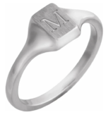 14K Yellow or White Signet Ring | Initial - Image 2