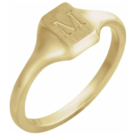 14K Yellow or White Signet Ring | Initial