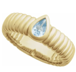 14K White or yellow Natural Pear shaped  Ring - Image 3