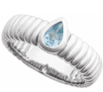 14K White or yellow Natural Pear shaped  Ring - Image 5