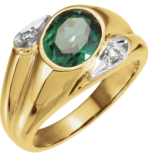 14K yellow  10x8 mm Oval Men's Bezel-Set Ring