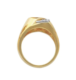 14K yellow  10x8 mm Oval Men's Bezel-Set Ring - Image 2