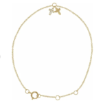 14K Yellow .03 CTW Natural Diamond Cross 6 1/2-7 1/2" Bracelet/Anklet