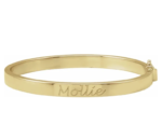 14K Yellow Engravable 5mm Tube Hinged Bangle 7" Bracelet