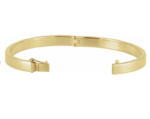 14K Yellow Engravable 5mm Tube Hinged Bangle 7" Bracelet - Image 6