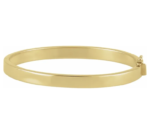 14K Yellow Engravable 5mm Tube Hinged Bangle 7" Bracelet - Image 3