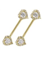 14k Solid Gold Nipple Ring Piercing Heart | white or yellow gold