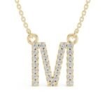 10K Gold Natural VVS E/F Color Initial A-Z Pendant W/chain |White,Rose or yellow gold - Image 4