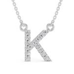 10K Gold Natural VVS E/F Color Initial A-Z Pendant W/chain |White,Rose or yellow gold - Image 6