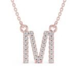 10K Gold Natural VVS E/F Color Initial A-Z Pendant W/chain |White,Rose or yellow gold - Image 2